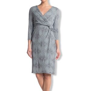 MARINA Surplice Neck Arctic Blue Glitter Dress